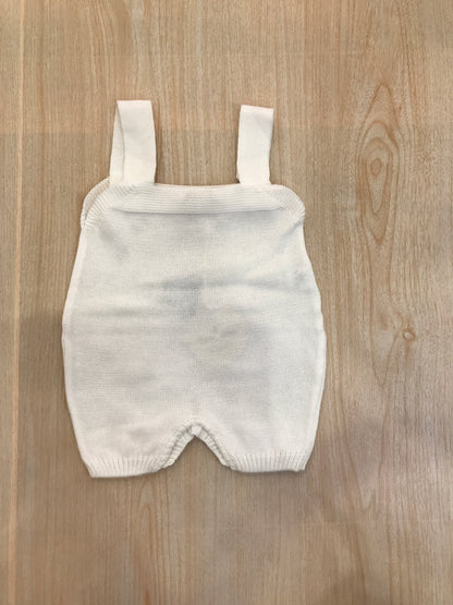 Salopette Baby Lord in filo bianco con bretelle