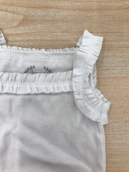 Body Coccodè in cotone bianco con spalline e rusche