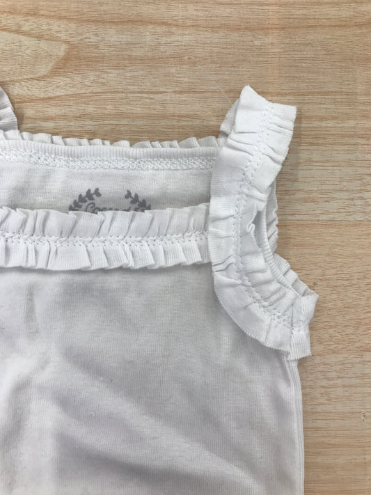 Body Coccodè in cotone bianco con spalline e rusche