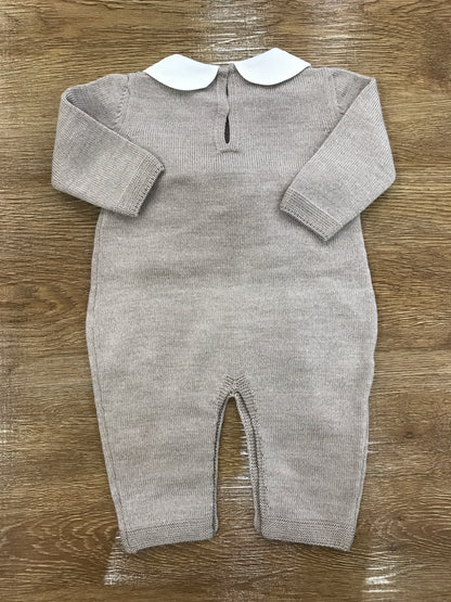 Tutina Baby Lord in lana intera con fiocco in velluto verde