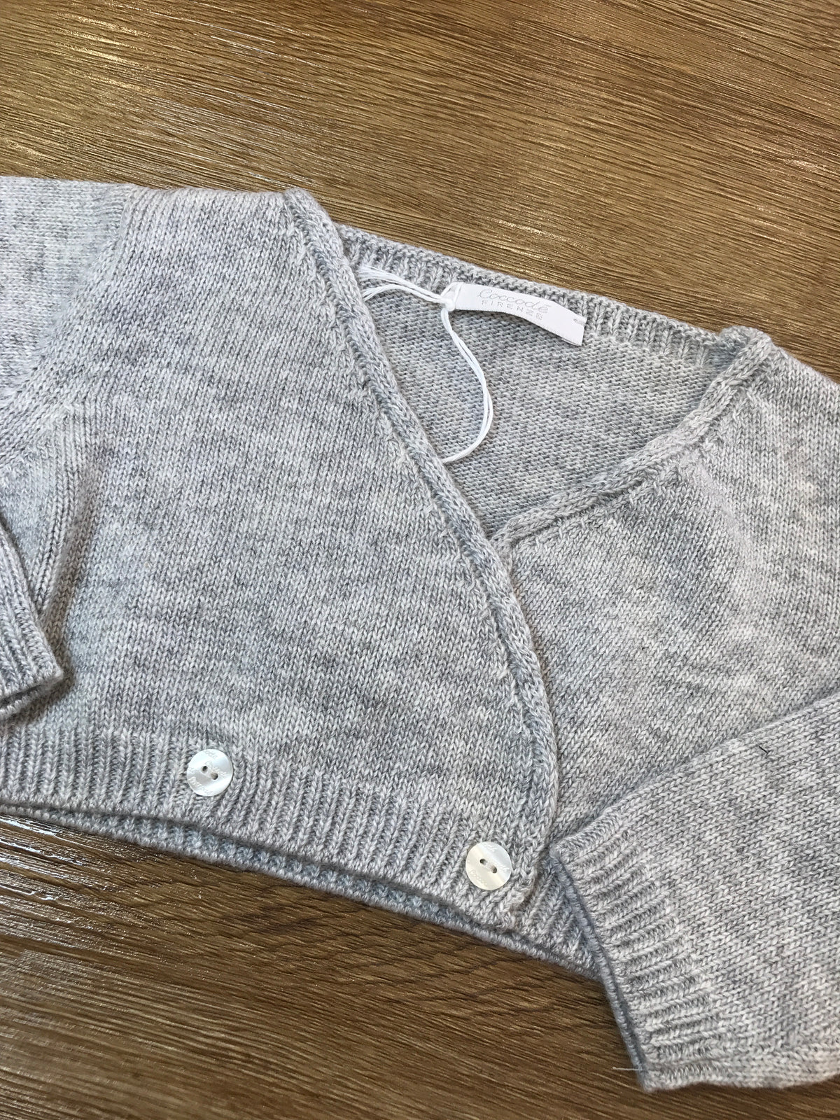 Cardigan Coccodè in lana grigio con piccoli bottoncini