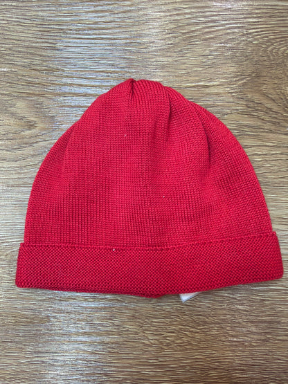 Cappello Baby Lord in lana rosso basico con risvolto