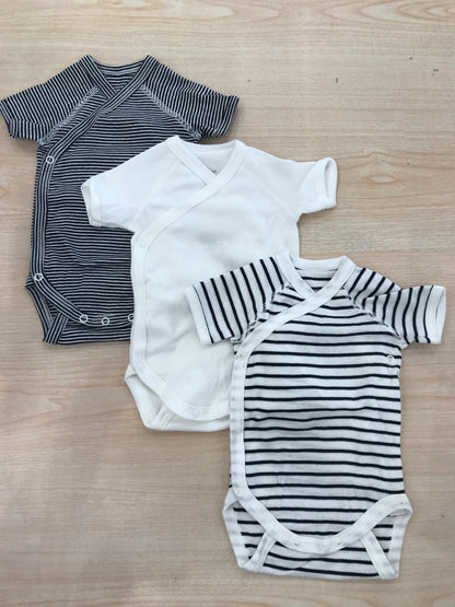 Body Petit Bateau tris a righe bianche e blu antipanico mezza manica