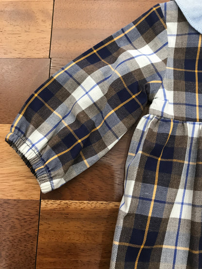 Abitino bambina Laranjinha con fantasia scozzese in caldo cotone
