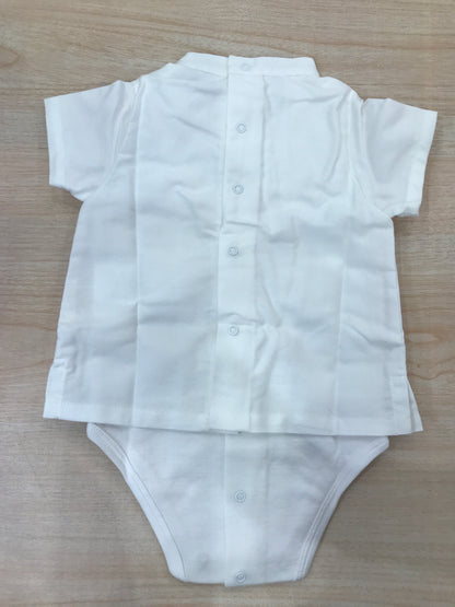 Body Laranjinha in cotone mezza manica effetto camicia con bottoncini