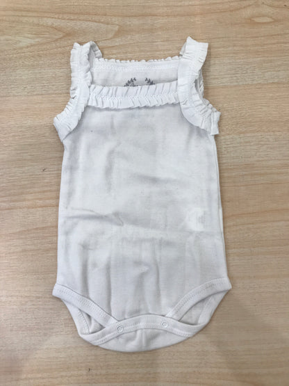 Body Coccodè in cotone bianco con spalline e rusche