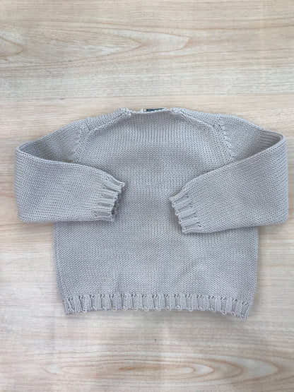 Cardigan Colibrì in filo di cotone tortora manica lunga con tasche sul davanti e bottoni