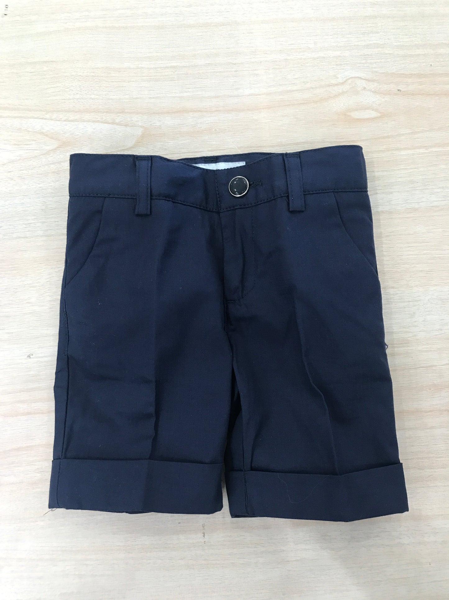 Pantalone John Twig in cotone blu scuro con risvolto e tasche