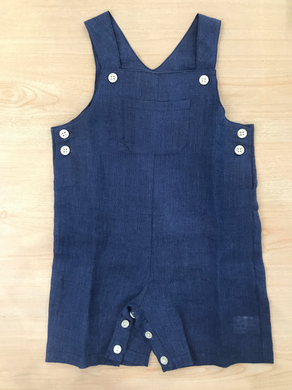 Salopette Les Enfants de Gisele in cotone con taschino sul davanti dal colore blu