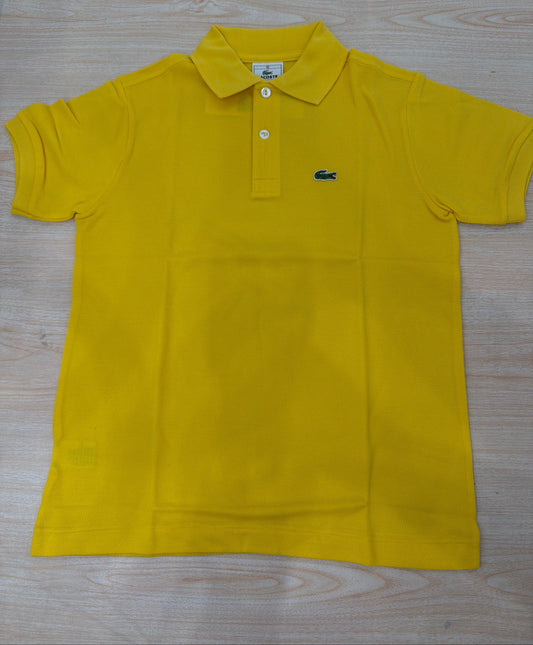 Polo Lacoste in cotone mezza manica con bottoncini e logo ricamato lateralmente unisex