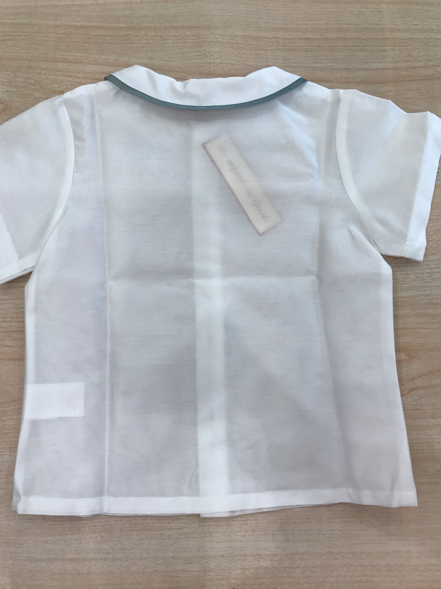 Camicia Les Enfants de Gisele in cotone mezza manica con colletto dal profilo verde