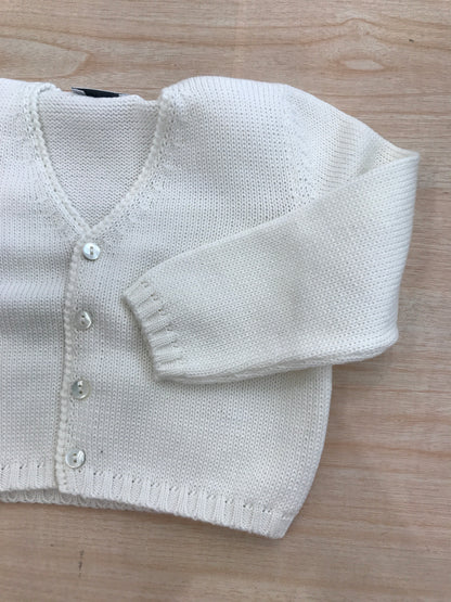 Cardigan Colibrì in filo panna con piccoli bottoncini sul davanti
