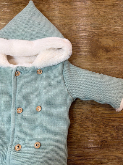 Eskimo PCS intero con cappuccio con pelliccia interna piccoli bottoncini e piedini