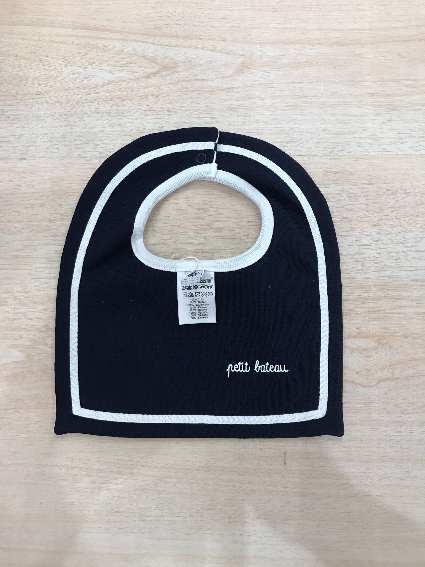 Bavetta Petit Bateau in cotone bianca e blu con righe