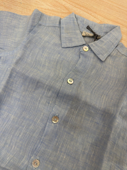 Camicia Jo Milano in lino manica lunga con bottoni in madreperla