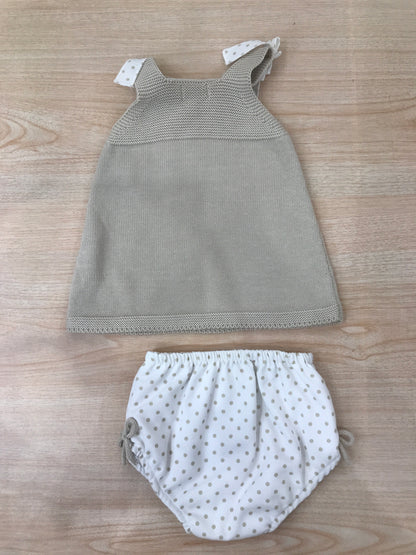 Completo PCS in filo abitino con spalline con culotte a pois abbinata