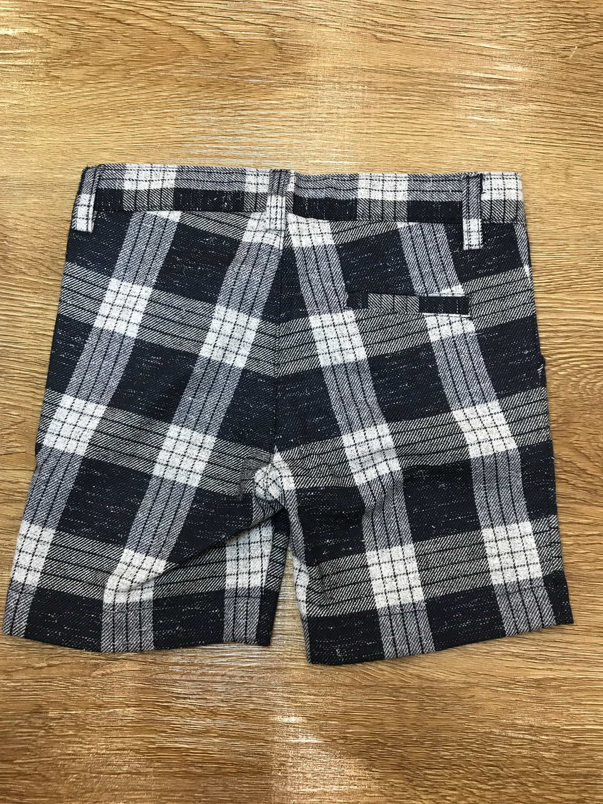 Pantalone Nanan in panno a quadroni nei toni del grigio e blu scuro