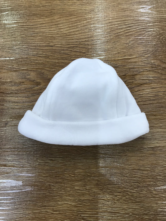Cappello Baby Gi in ciniglia bianco con cavallo a dondolo ricamato