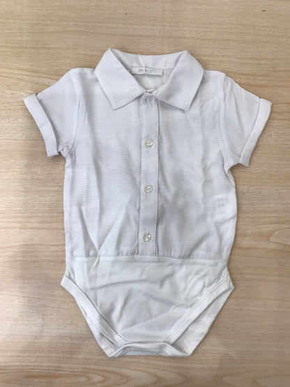 Body Coccodè in cotone mezza manica con colletto a punta con bottoncini sul davanti effetto camicia
