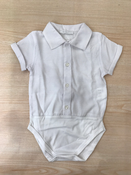 Body Coccodè in cotone mezza manica con colletto a punta con bottoncini sul davanti effetto camicia