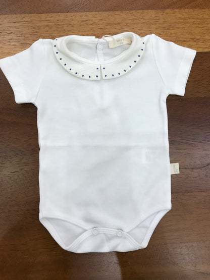 Body Baby Gi in cotone mezza manica con collo rotondo con pois blu