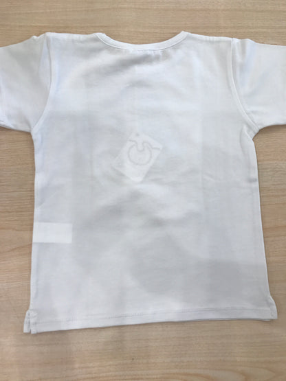 T-shirt Coccodè in cotone bianco mezza manica con disegno sul davanti