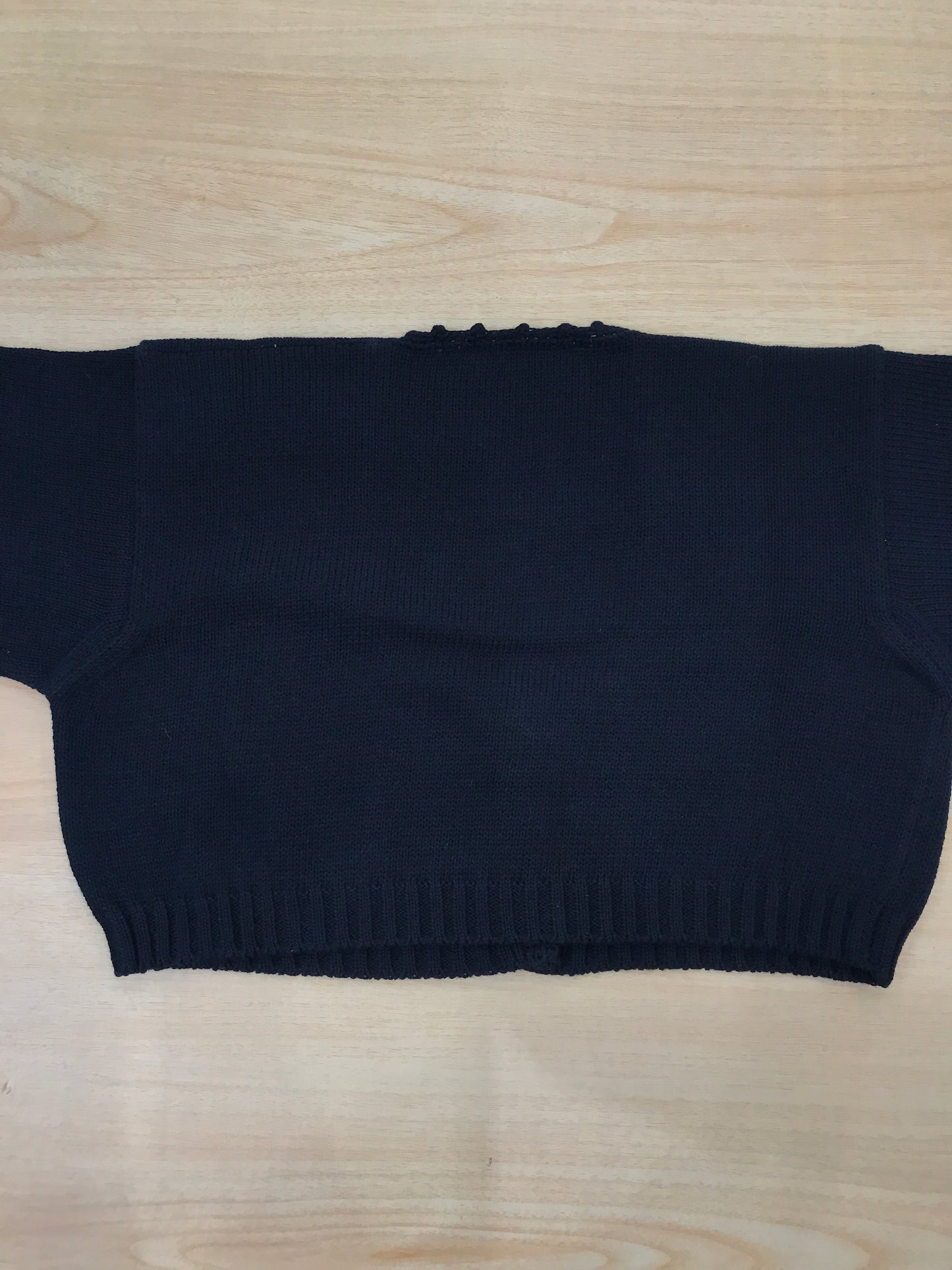 Cardigan Biebi in filo di cotone blu scuro con piccoli bottoncini sul davanti