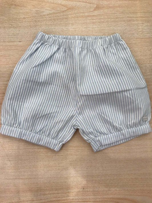 Pantalone Nanan in cotone a sbuffo a righe bianche e celesti