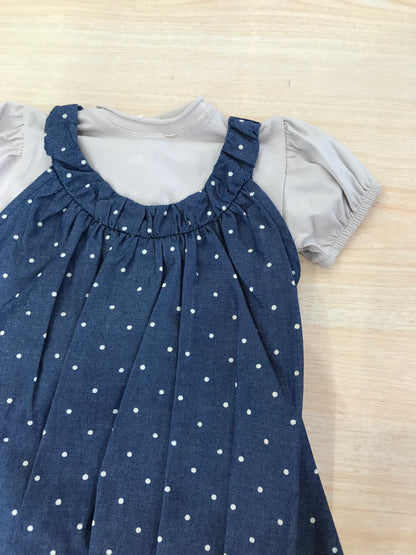 Abito Coccodè in cotone a spallina a pois con t-shirt mezza manica a sbuffo