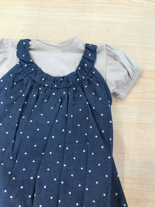 Abito Coccodè in cotone a spallina a pois con t-shirt mezza manica a sbuffo