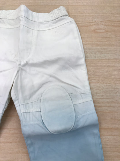 Pantalone Baby Dior in cotone bianco e celeste sfumato