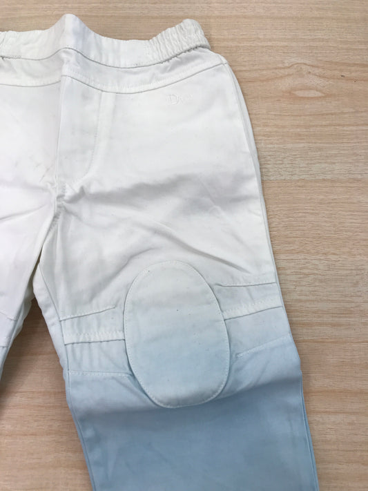 Pantalone Baby Dior in cotone bianco e celeste sfumato