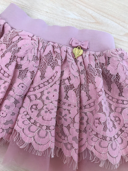 Gonna Angel's face in cotone con tulle e strato in pizzo