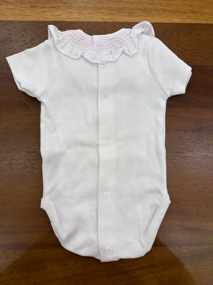 Body Martin Aranda in cotone mezza manica con collo con rusche lavorata da punto smock