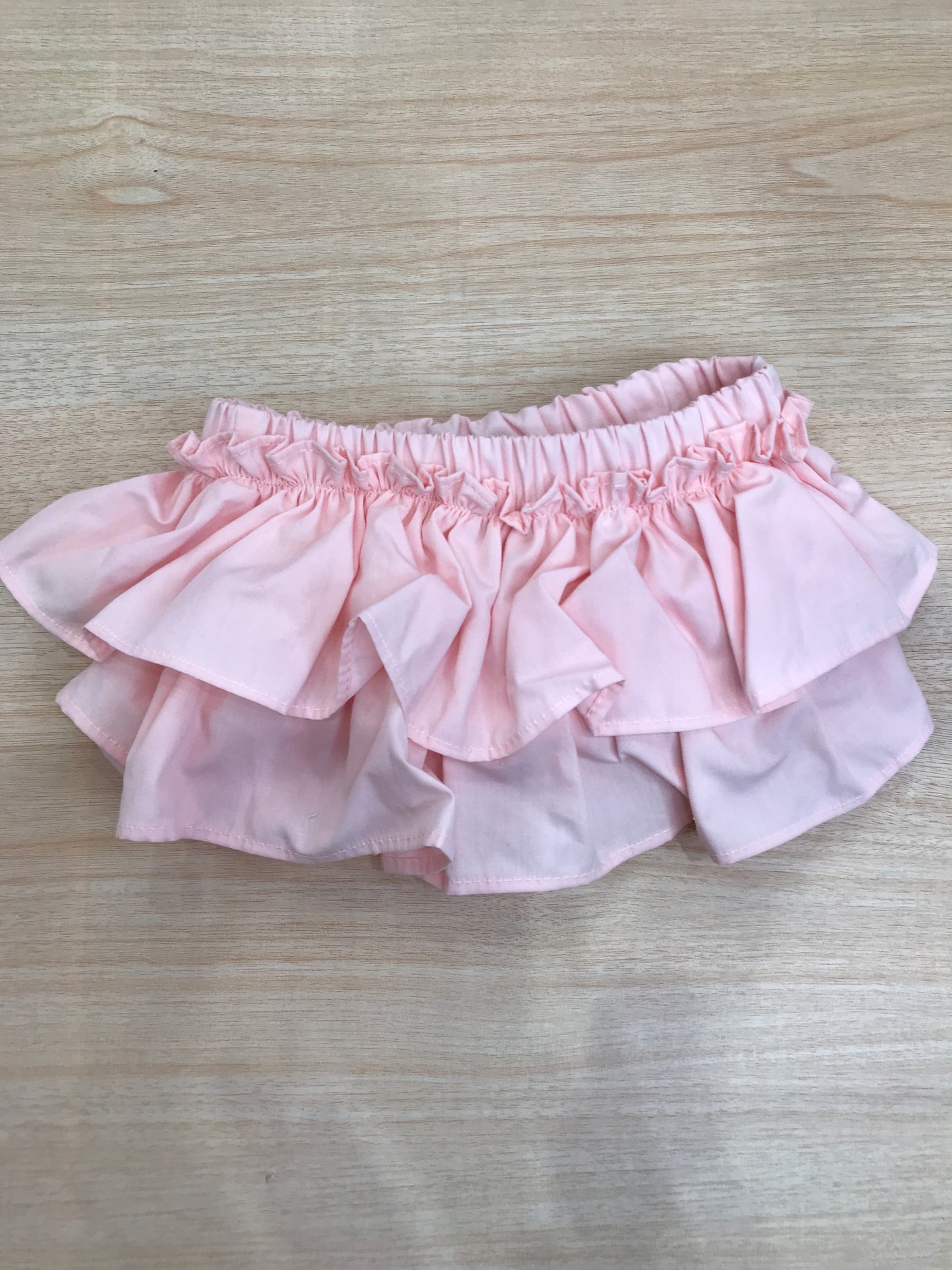 Culotte Fofettes in cotone rosa con rusche e con fiocco sul retro