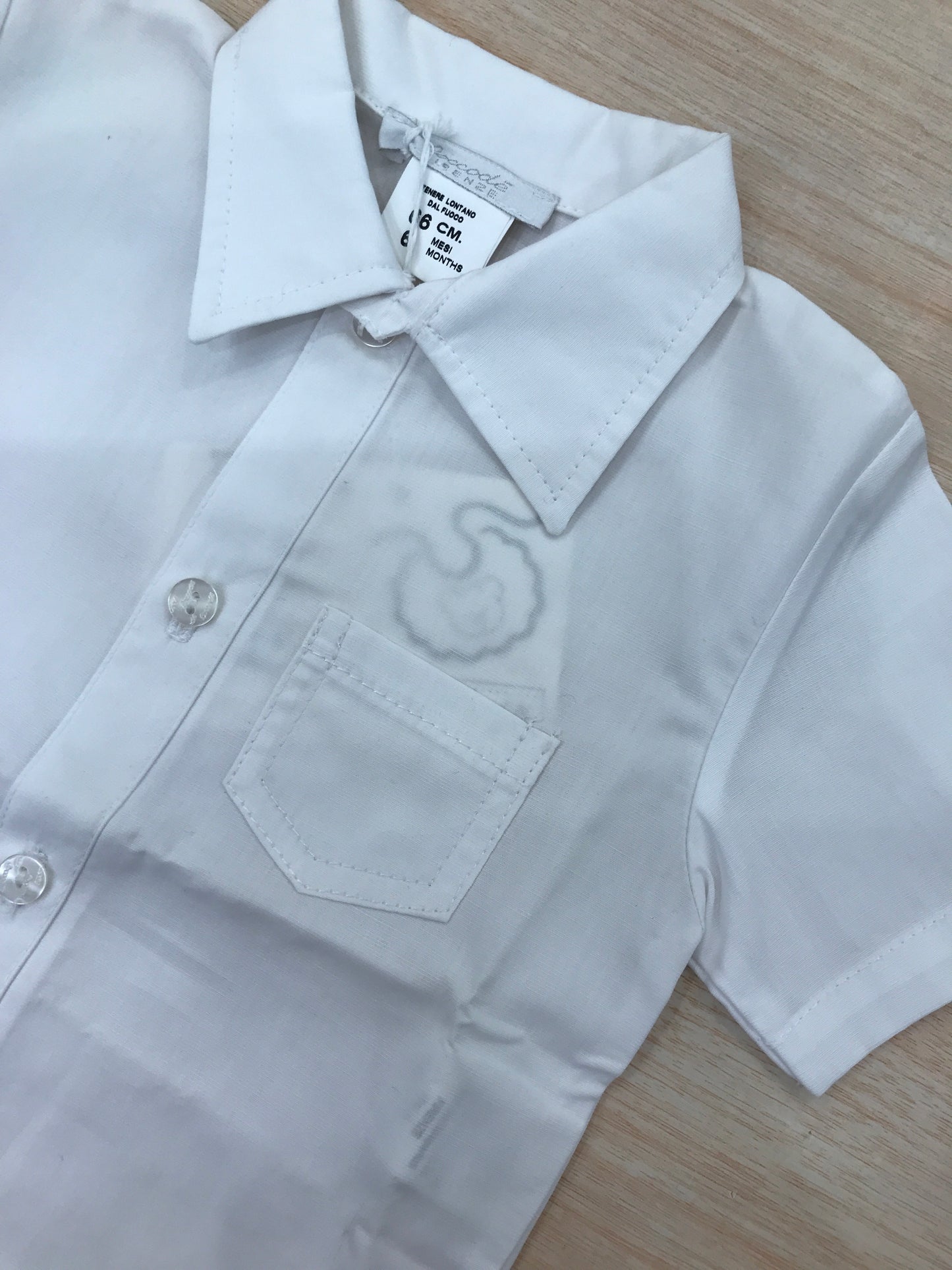 Camicia Coccodè in cotone mezza manica con collo a punta e ricamo