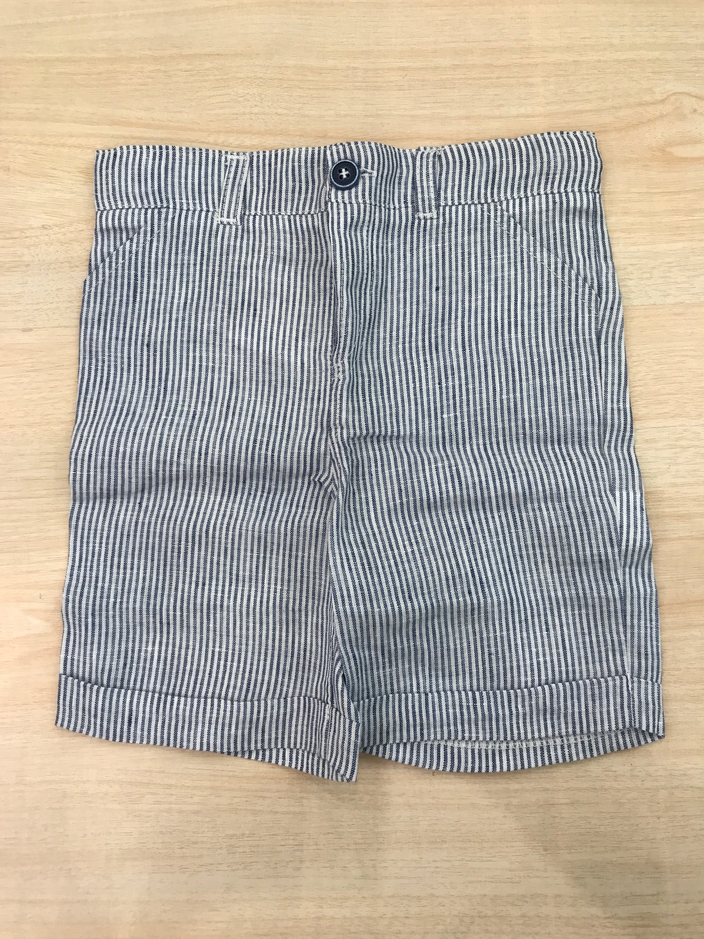 Pantalone Coccodè in cotone corto a righe bianche e blu
