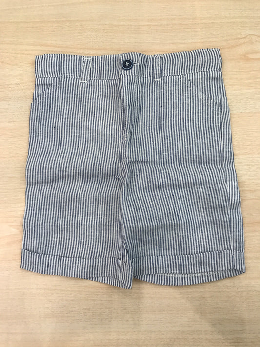 Pantalone Coccodè in cotone corto a righe bianche e blu