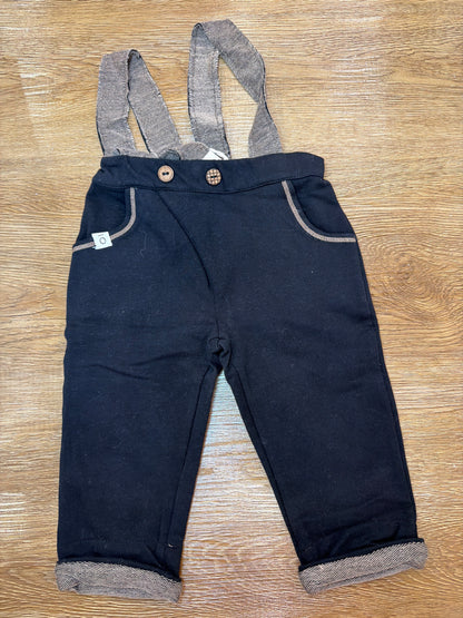 Tuta Coccodè due pezzi in caldo cotone pantalone con bretelle e t-shirt bianca basica
