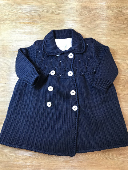Cappotto Colibrì in lana foderato doppiopetto con lavorazione di punto smock tortora