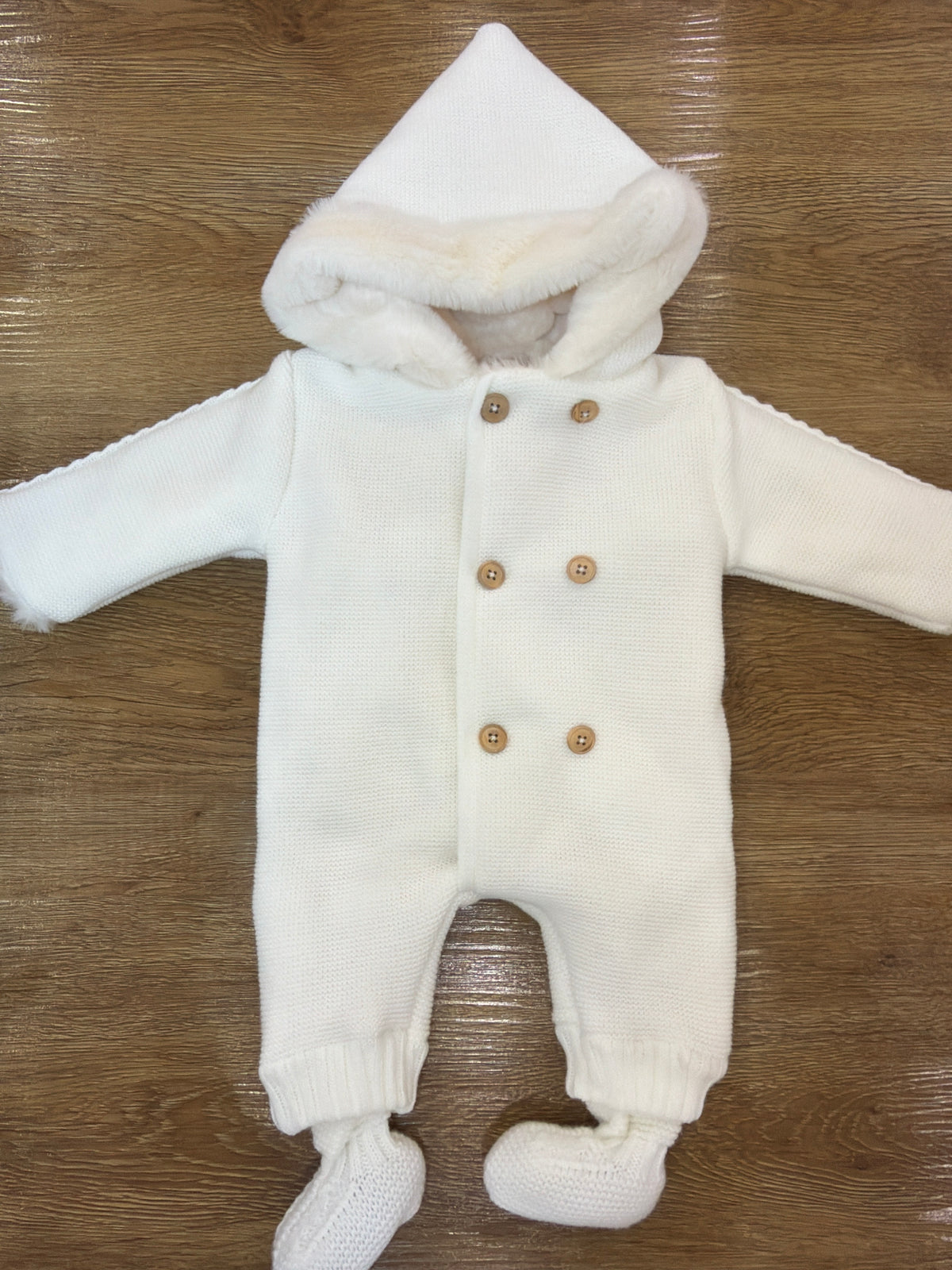 Eskimo PCS intero con cappuccio con pelliccia interna piccoli bottoncini e piedini