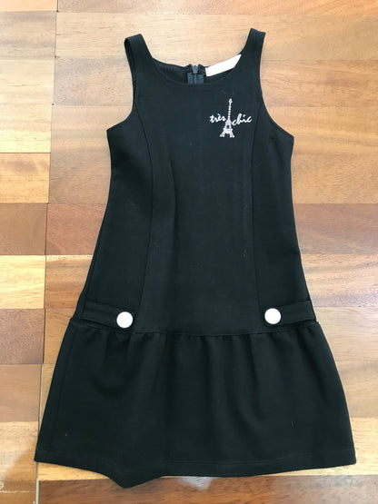 Abitino Les Copains in caldo cotone smanicato nero con disegno brillantinato laterale