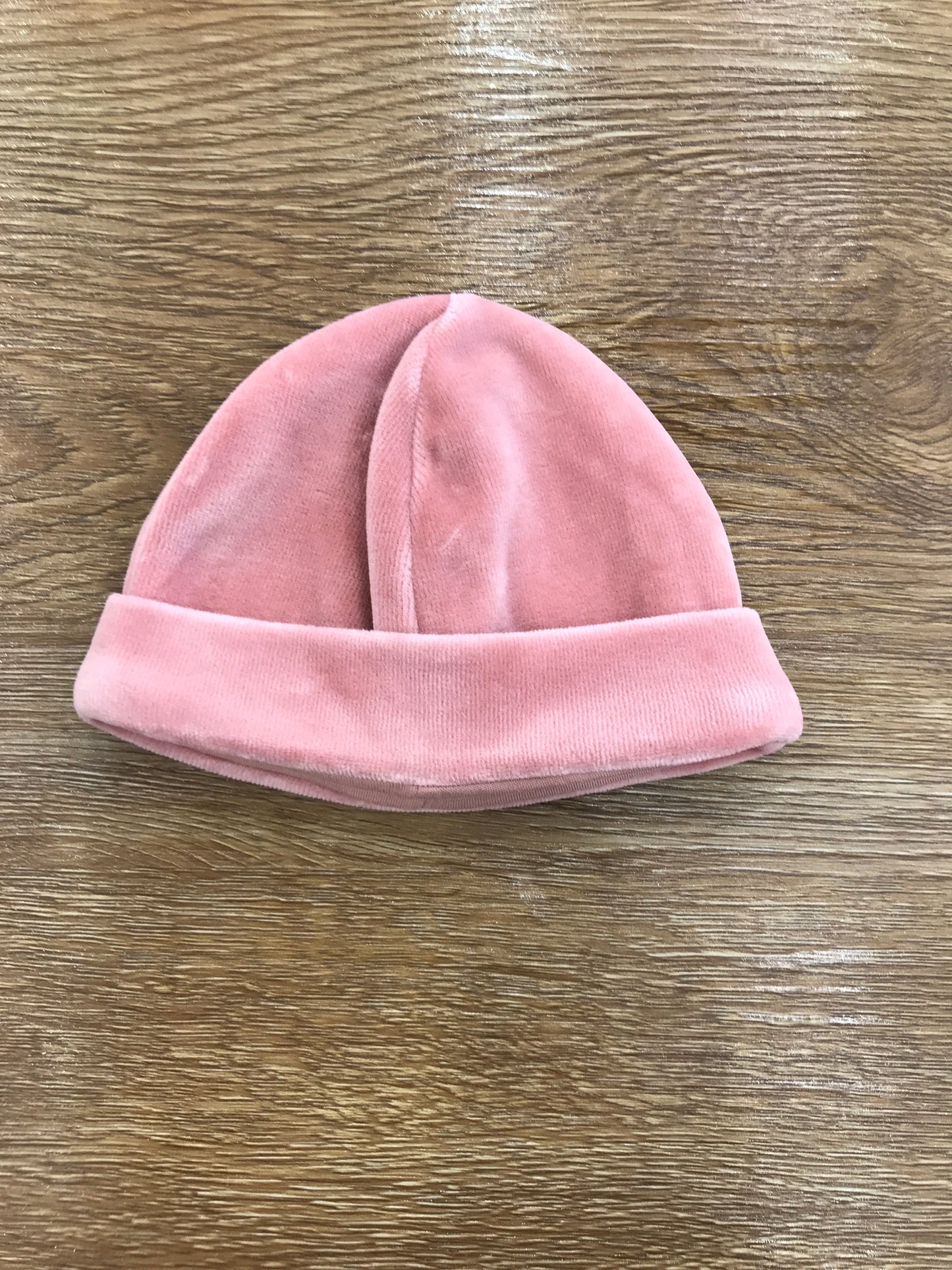 Cappello Baby Gi ciniglia rosa antico basico con risvolto