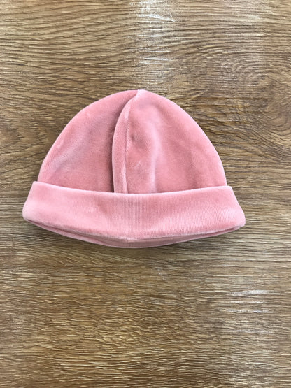 Cappello Baby Gi ciniglia rosa antico basico con risvolto