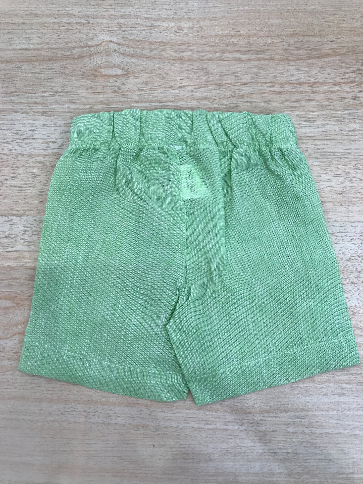 Bermuda Jo Milano in lino verde con elastico in vita e bottoncini