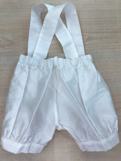 Pantalone Colibrì in cotone con bretelle a sbuffo bianco