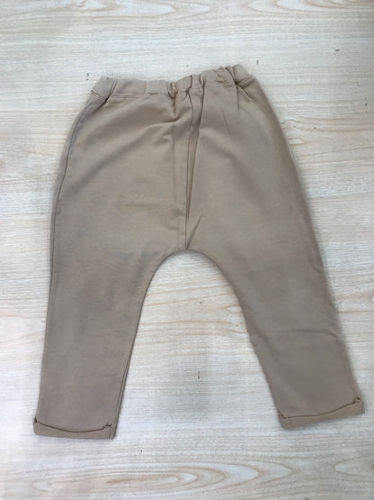 Pantalone Maperò in cotone beige lungo di tuta con elastico in vita