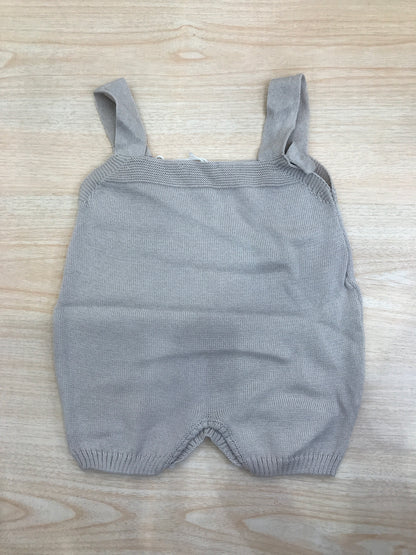 Salopette Baby Lord in filo tortora con bretelle con bottoncini