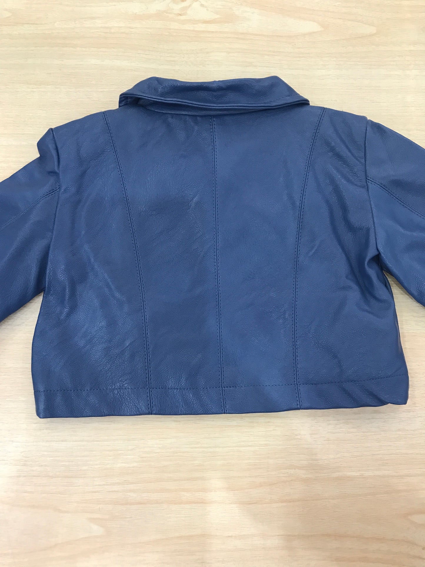 Giubbotto Maperò in pelle colletto con punta manica lunga con zip e tasche sul davanti interno in cotone a righe