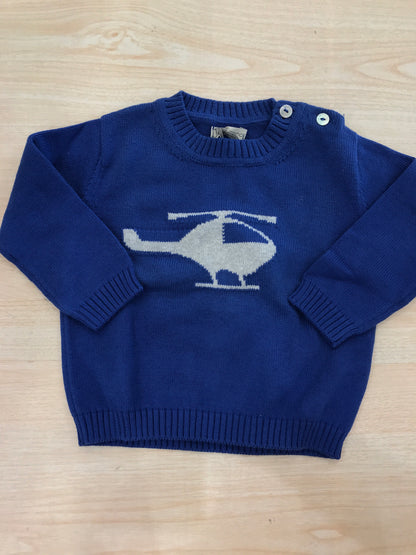 Maglione Jo Milano in filo manica lunga con elicottero sul davanti